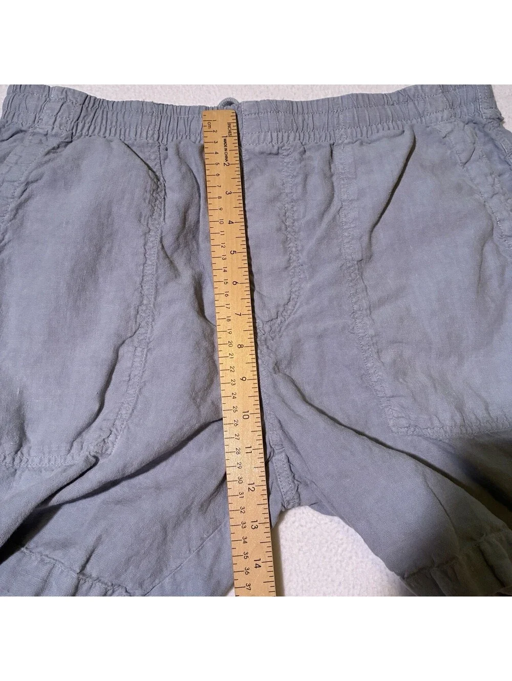 Todd Snyder Shorts Men's Large L Pale Light Blue Elastic Drawstring Linen Summer